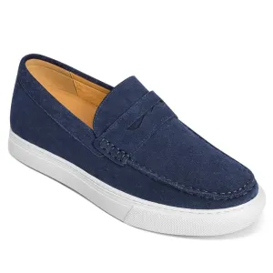 6 CM/2.36 Inches CMR CHAMARIPA Men's Blue Suede Slip-On Height Increasing Shoes