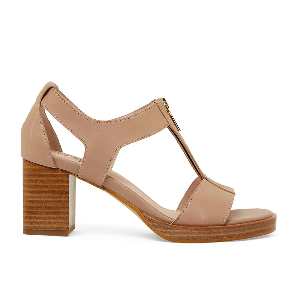 Abigail Heel in Nude Leather