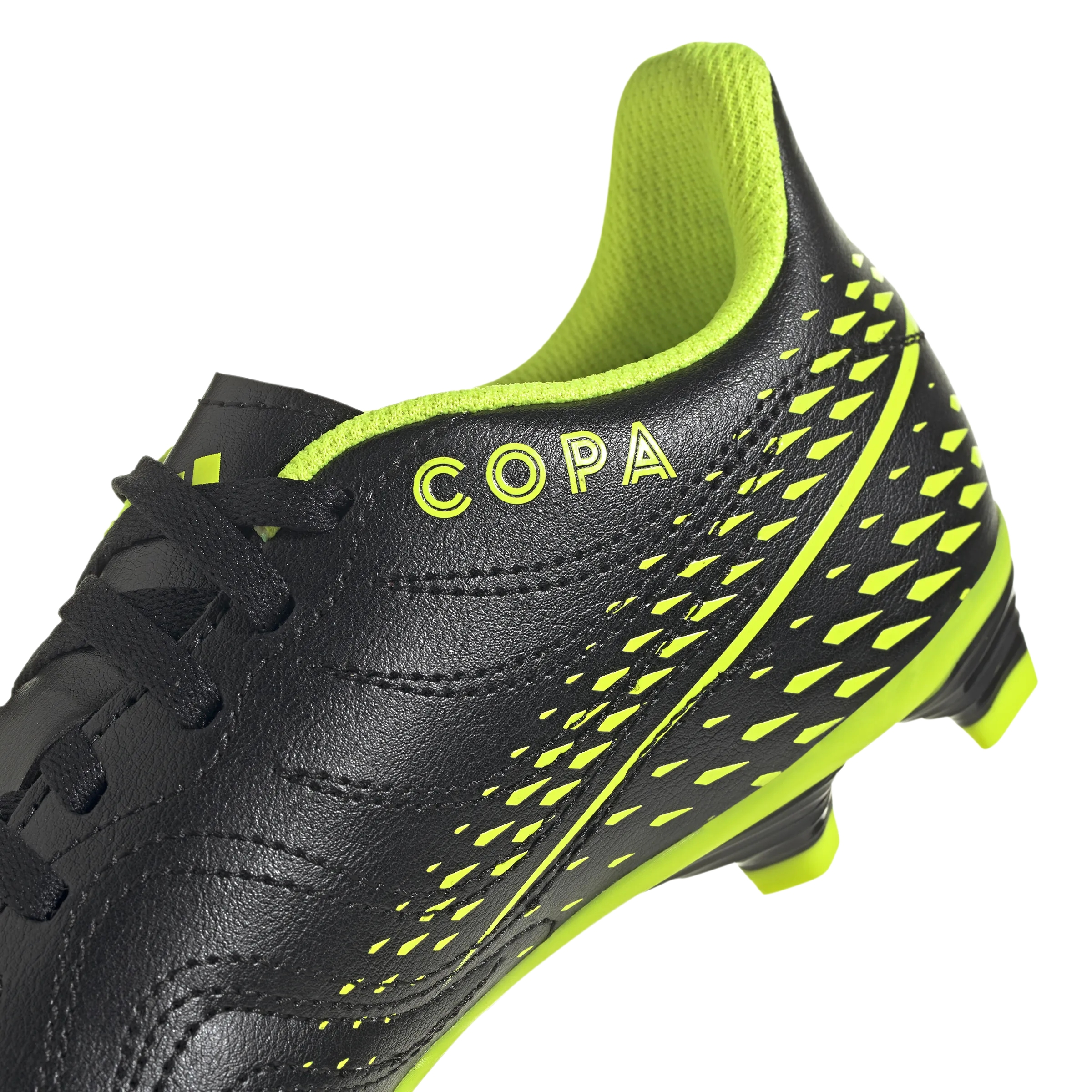 adidas Copa Sense.4 FxG Football Boots - Youth - Black/Yellow/Bright Cyan