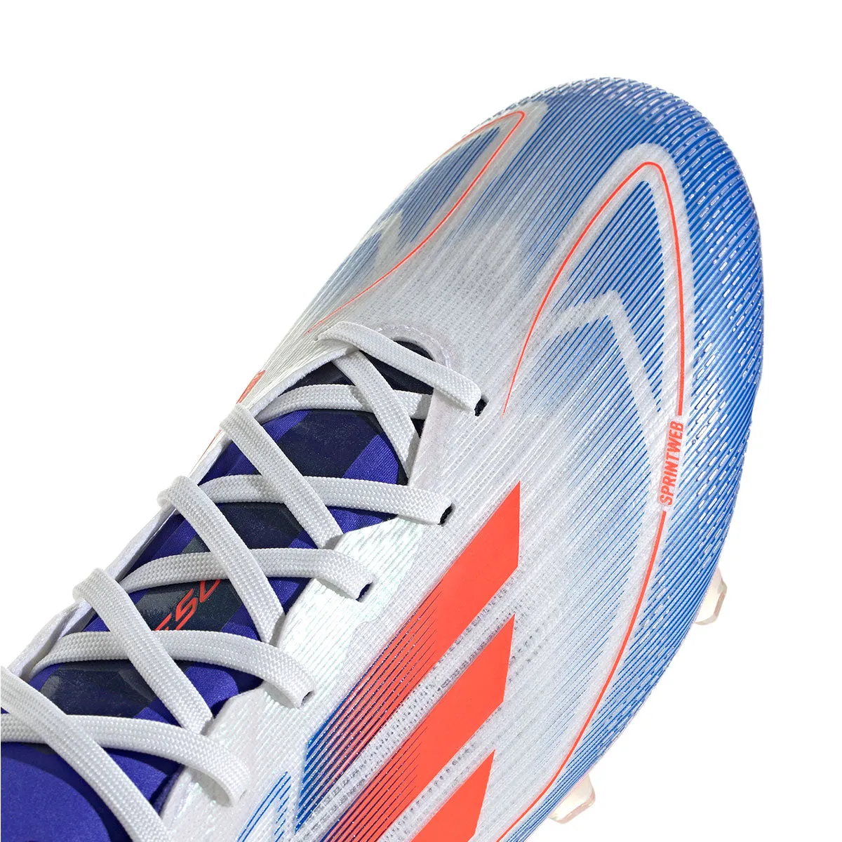 adidas F50 Pro FG Football Boots - Adult - White/Solar Red/Lucid Blue