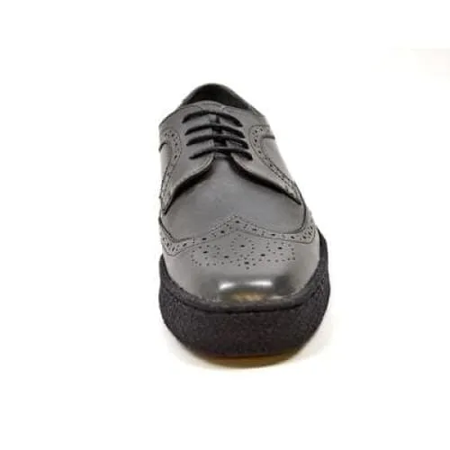 British Walkers Wingtip Low Cut Men's Dark Gray Leather