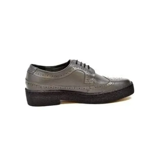 British Walkers Wingtip Low Cut Men's Dark Gray Leather