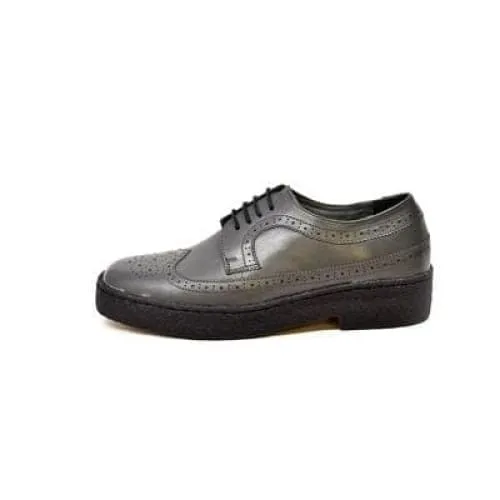 British Walkers Wingtip Low Cut Men's Dark Gray Leather