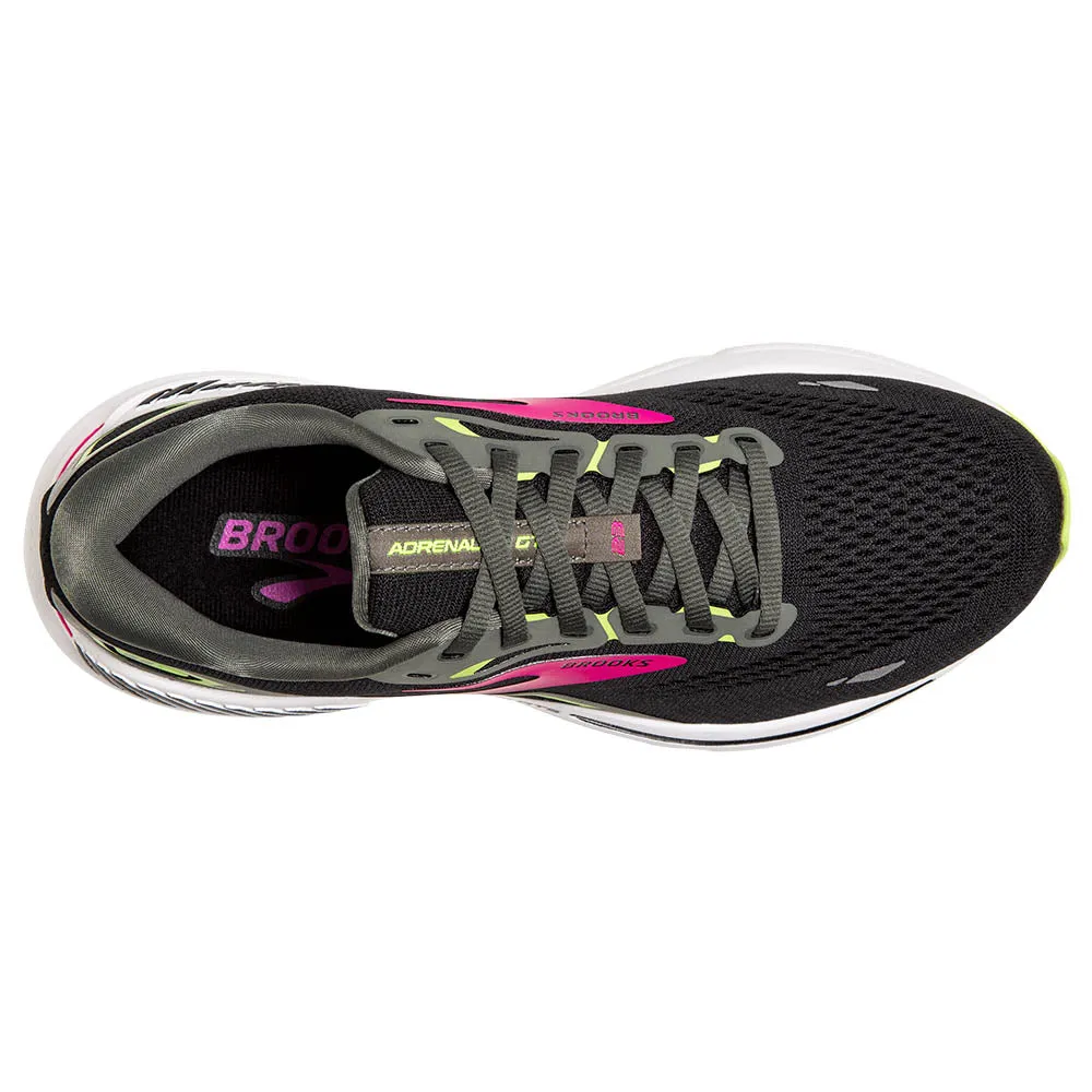 Brooks Adrenaline GTS 23 Wide (Womens) - Black/Gunmetal/Sharp Green