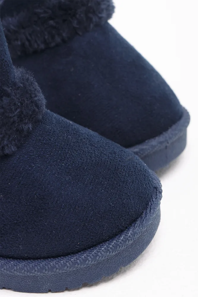 Button Slipper Navy