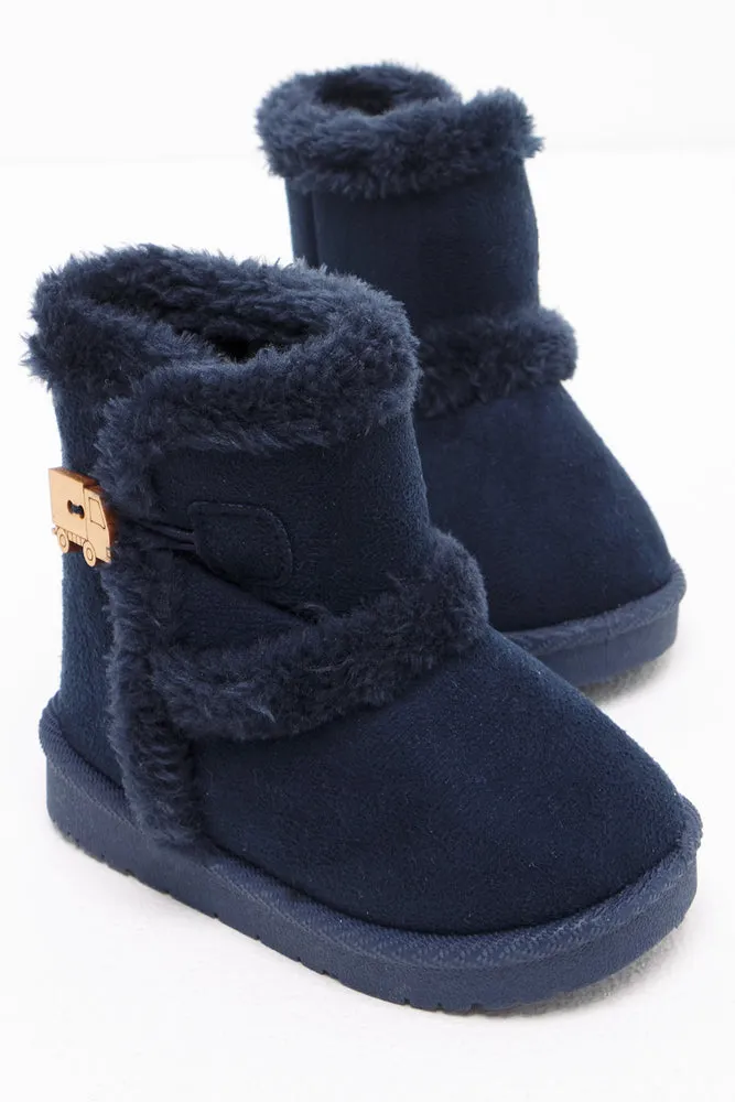 Button Slipper Navy