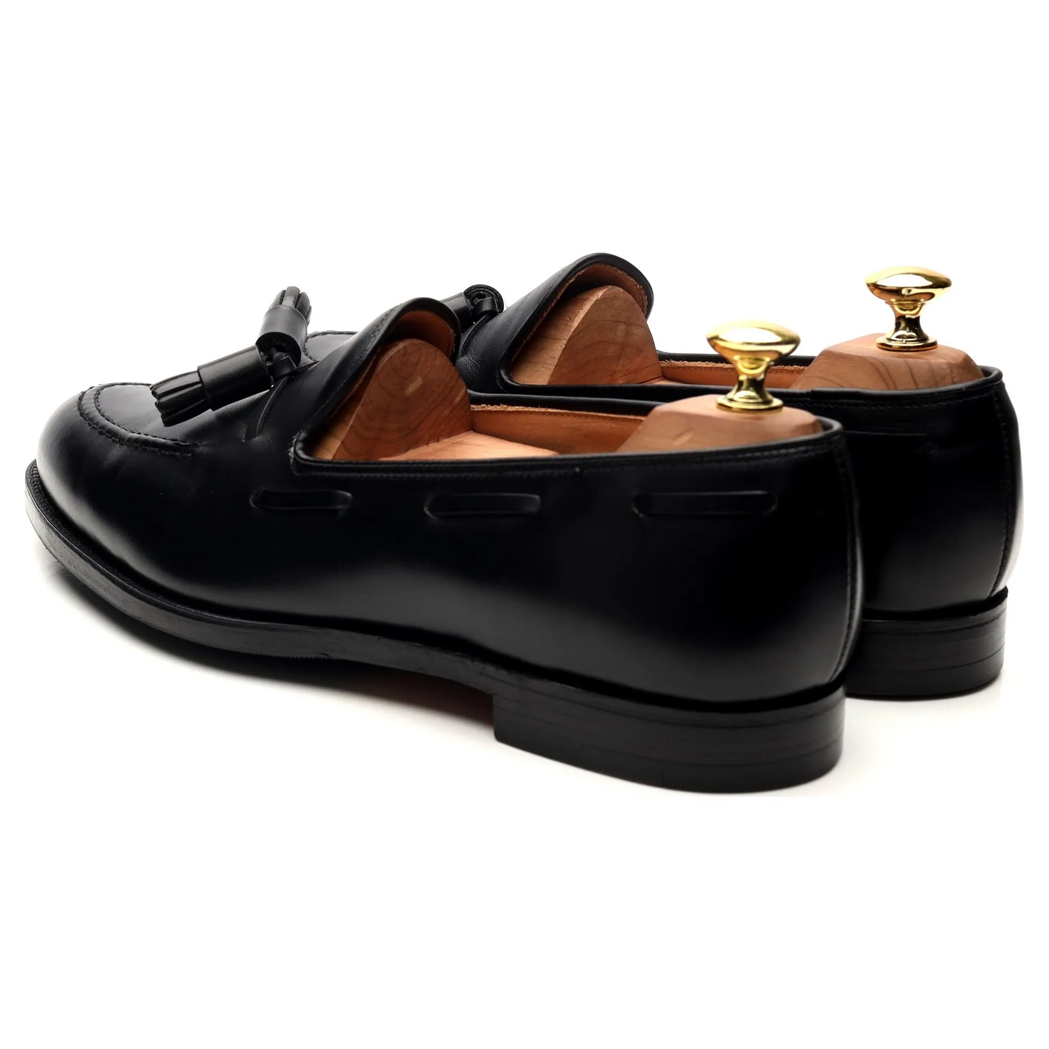 'Cavendish 2' Black Leather Tassel Loafers UK 8 E