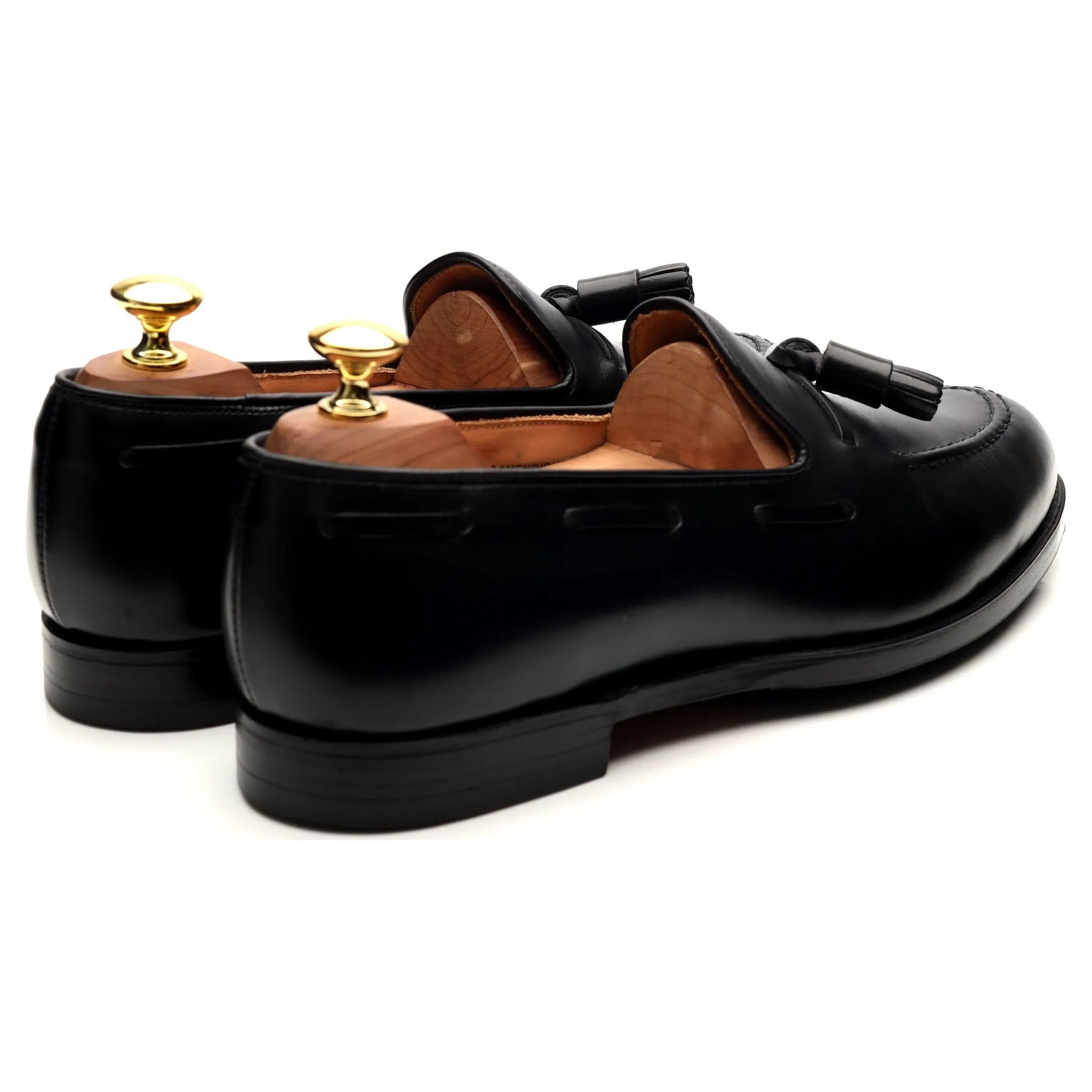 'Cavendish 2' Black Leather Tassel Loafers UK 8 E