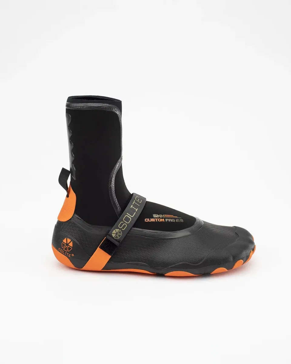 Custom Pro 2.0 5mm Wetsuit Boots in Black & Orange