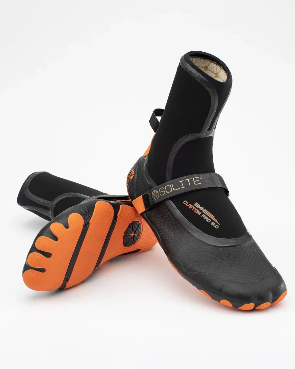 Custom Pro 2.0 5mm Wetsuit Boots in Black & Orange