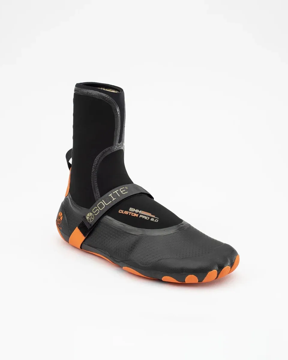 Custom Pro 2.0 5mm Wetsuit Boots in Black & Orange