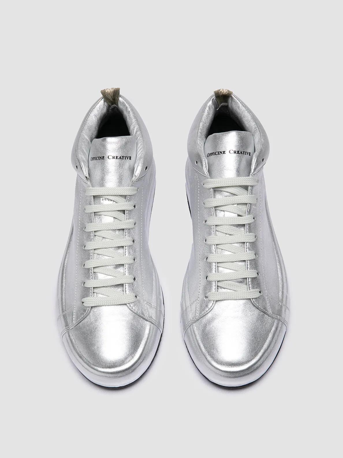 EASY 102 - Silver Leather Low Top Sneakers