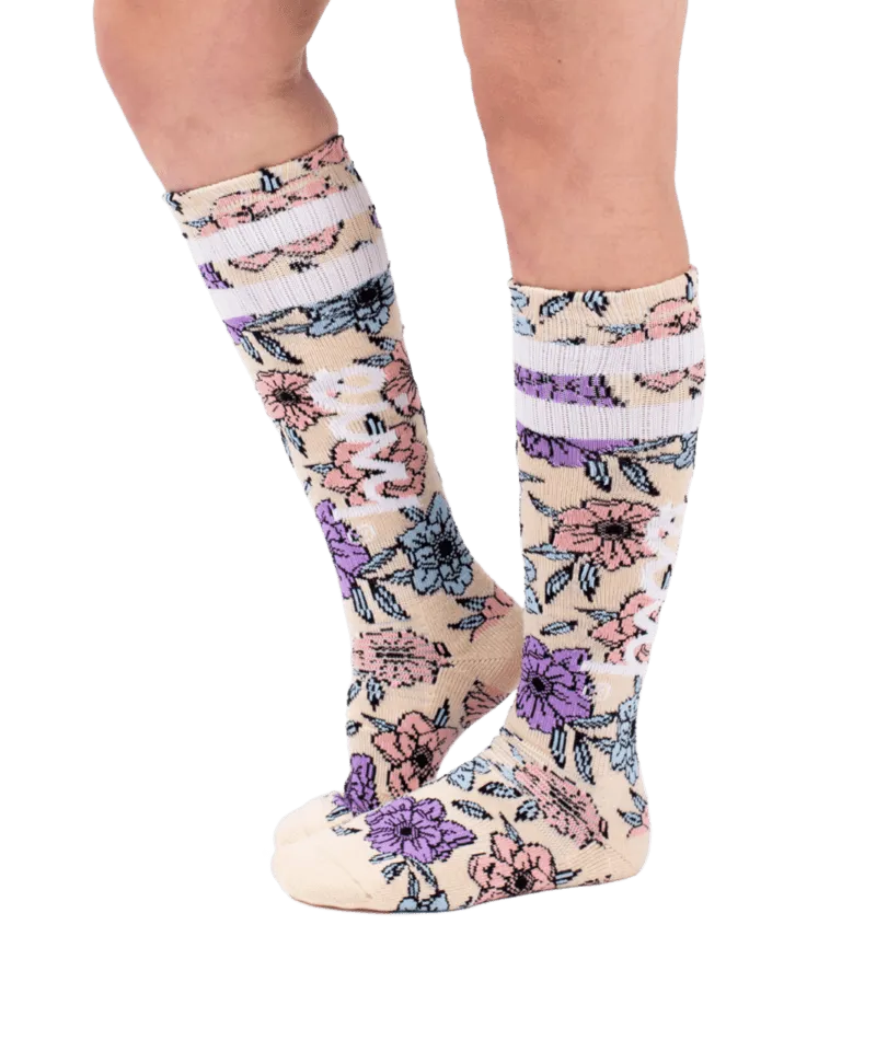 EIVY Women's Cheerleader Wool Snowboard Socks Big Flower