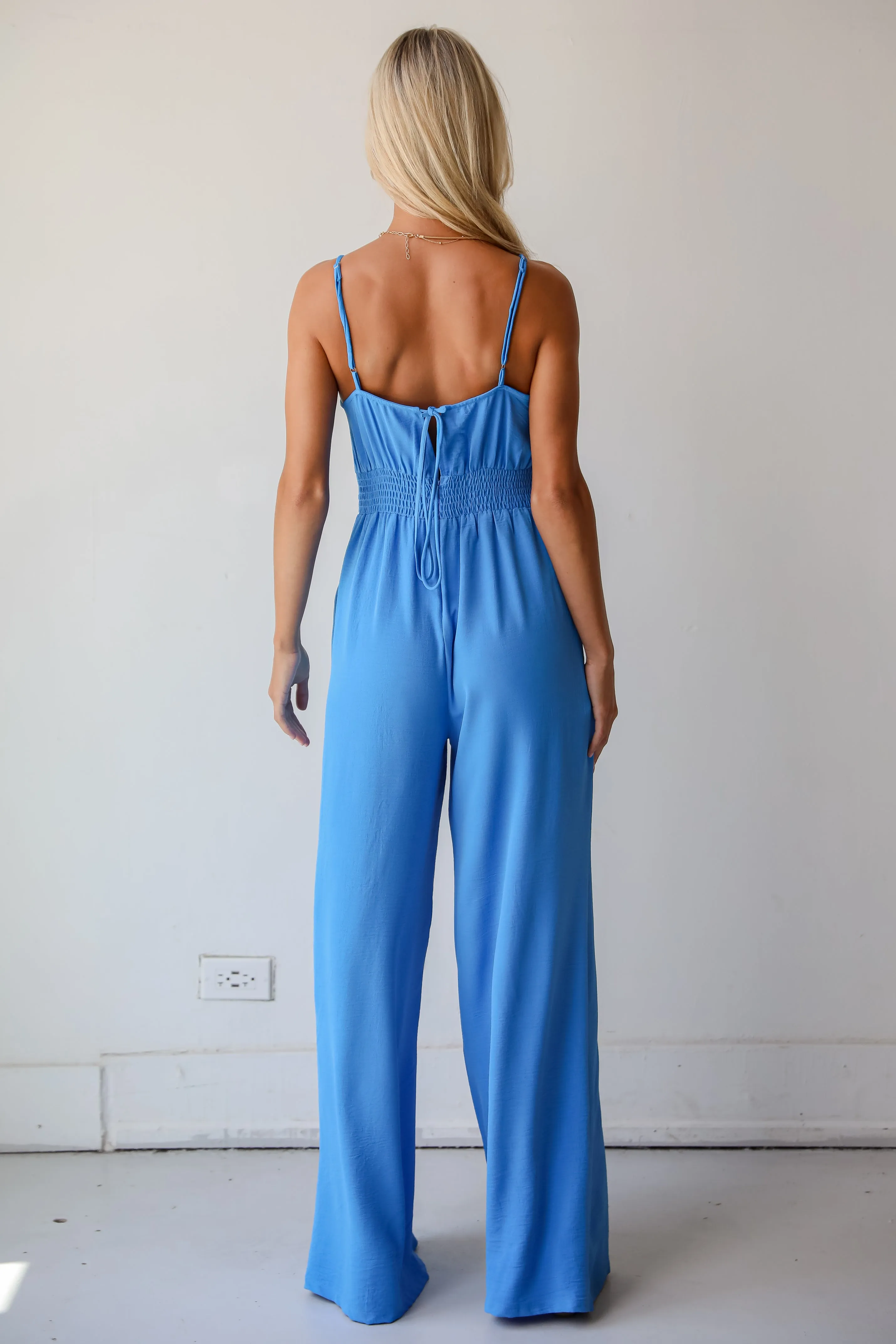 FINAL SALE - Cheerful Sweetie Blue Jumpsuit