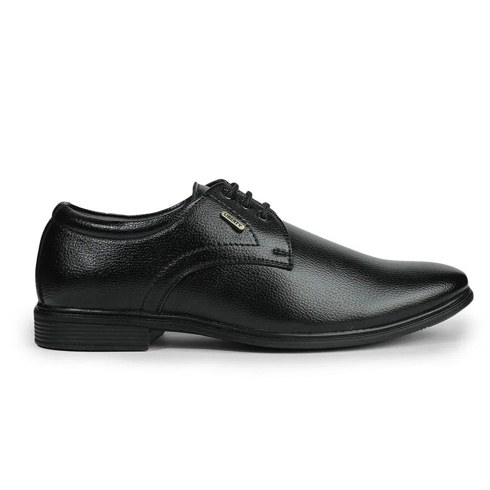 Fortune Black Formal Lacing Derby Shoes For Men HOL-130E By Liberty