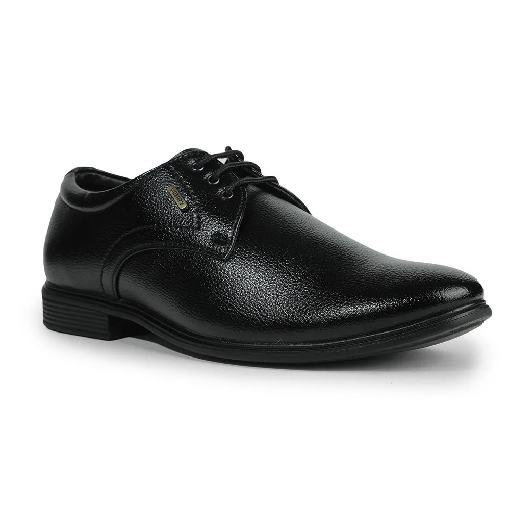 Fortune Black Formal Lacing Derby Shoes For Men HOL-130E By Liberty