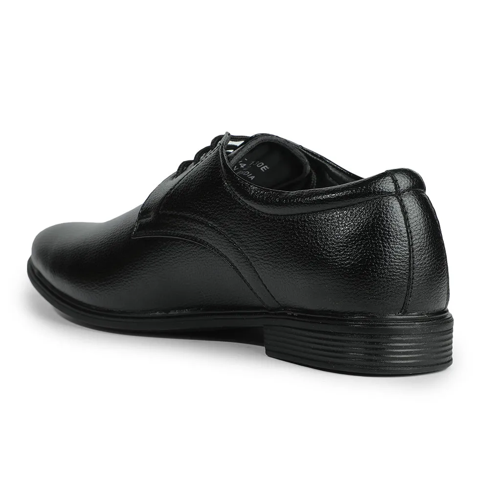 Fortune Black Formal Lacing Derby Shoes For Men HOL-130E By Liberty