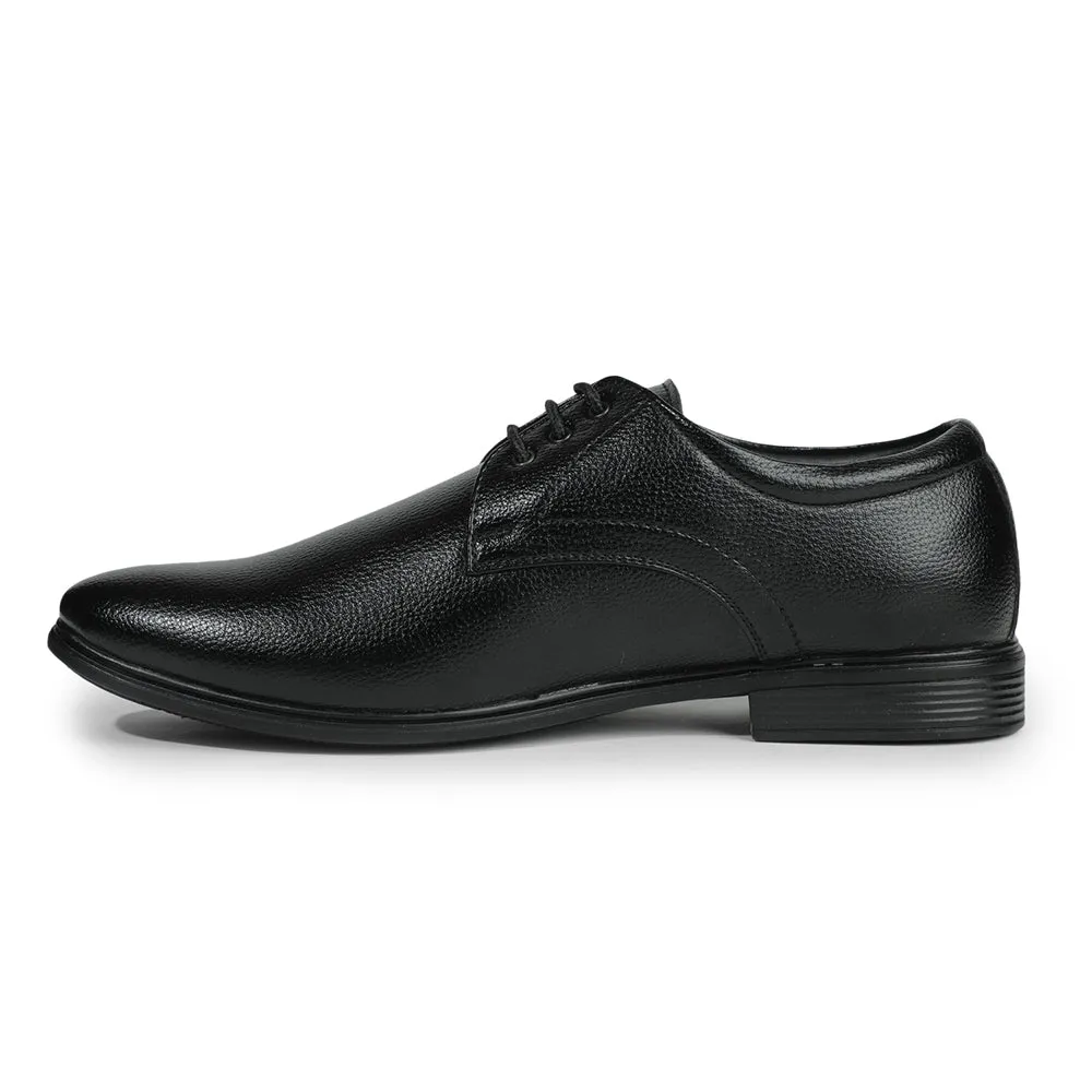 Fortune Black Formal Lacing Derby Shoes For Men HOL-130E By Liberty