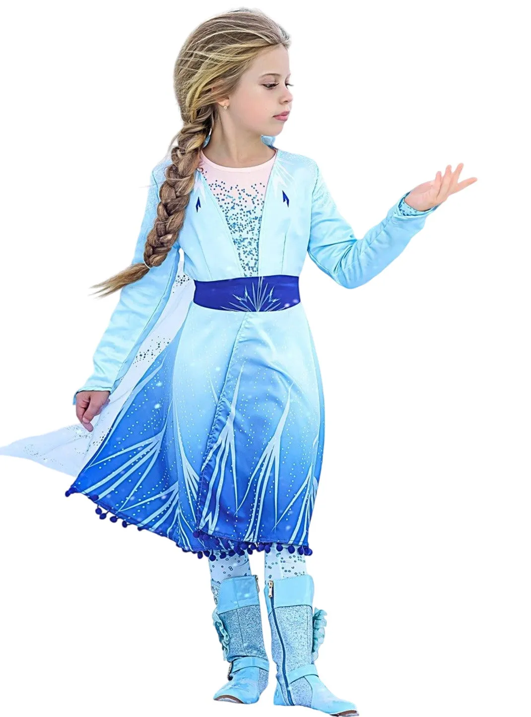 Girls Snow Queen Sparkle Costume Dress