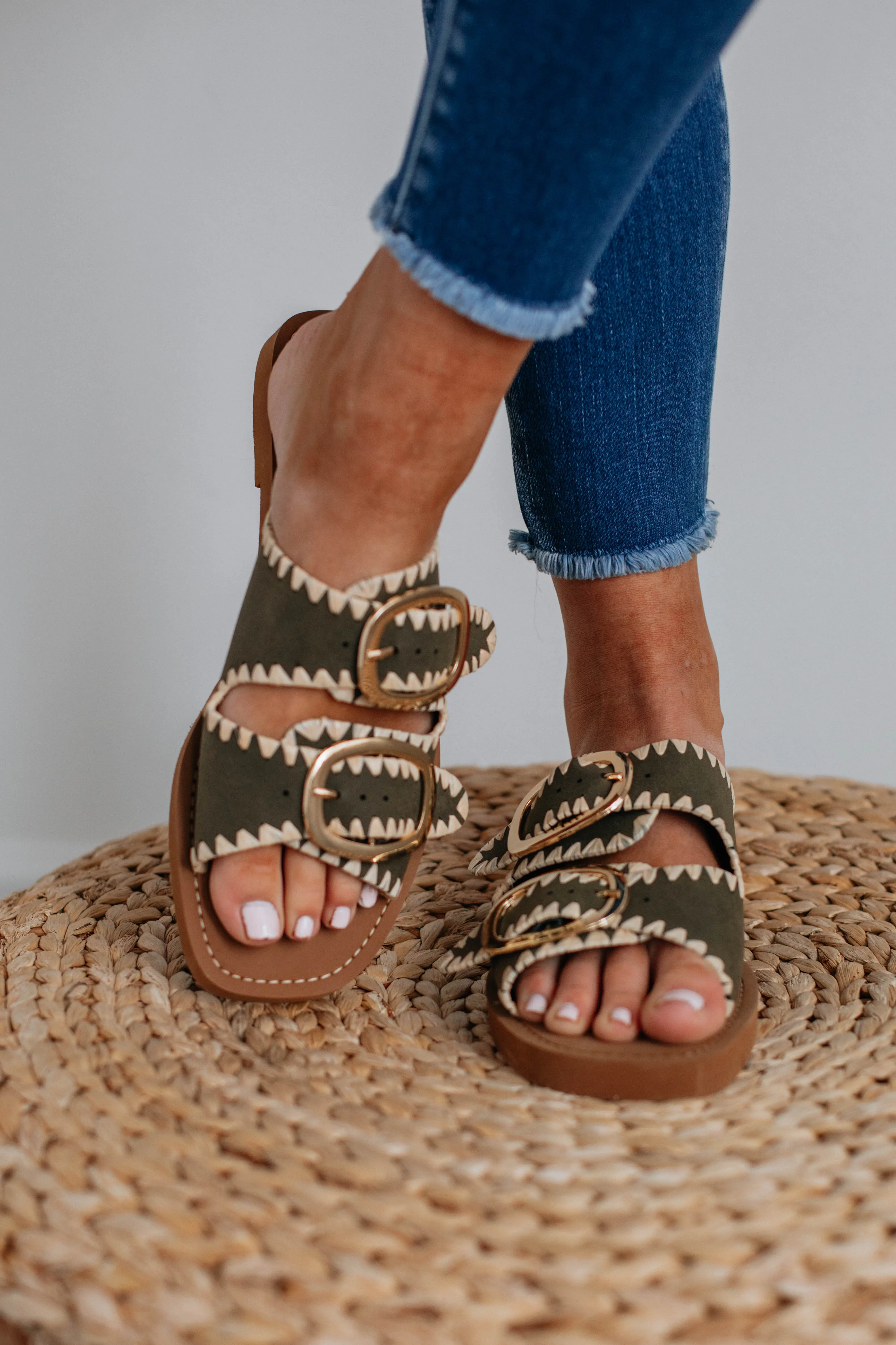 Going My Way Sandals - Olive