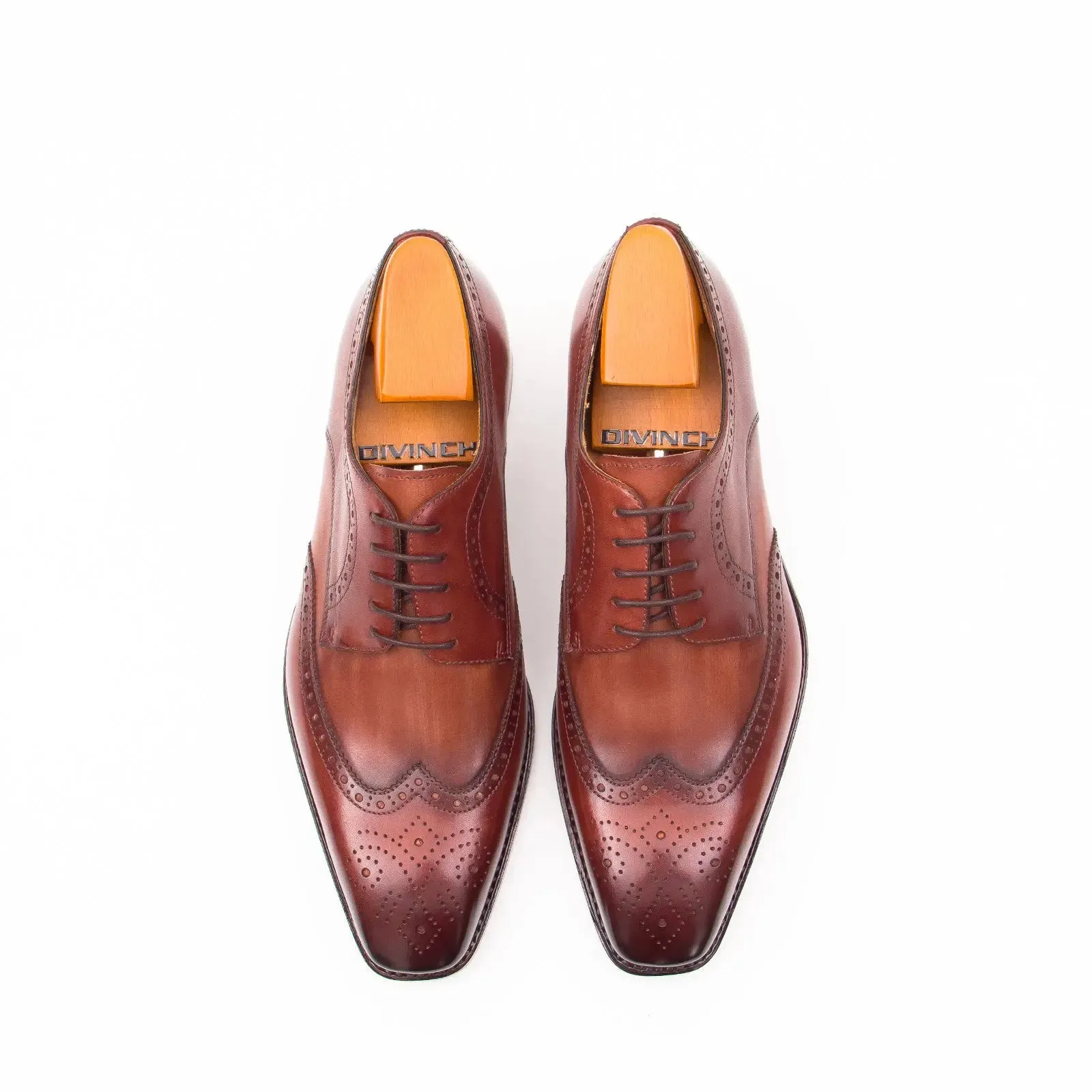 Goodyear welt derby shoes Brogue style Brown