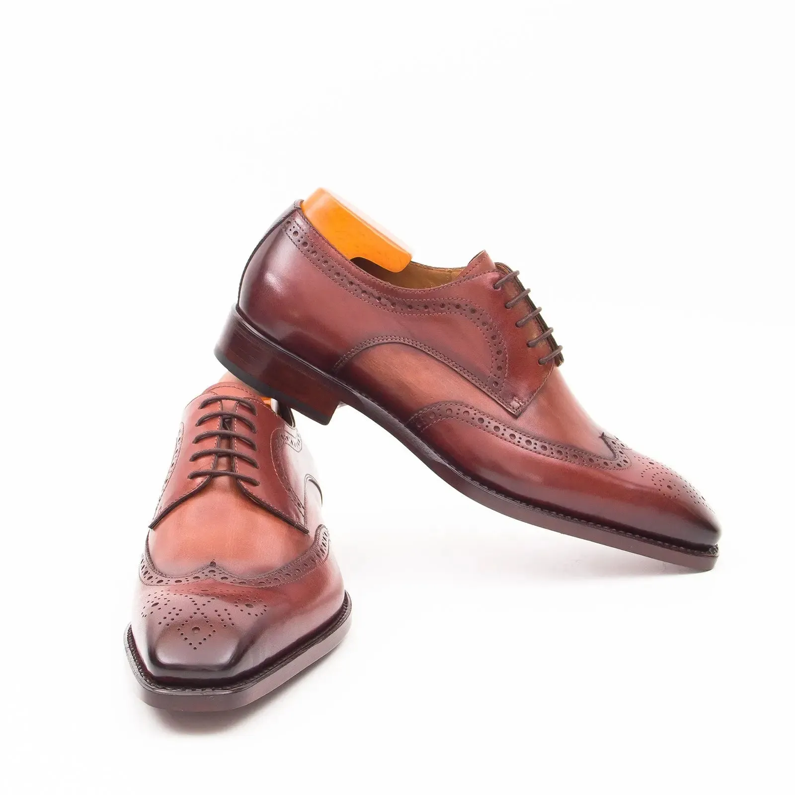 Goodyear welt derby shoes Brogue style Brown