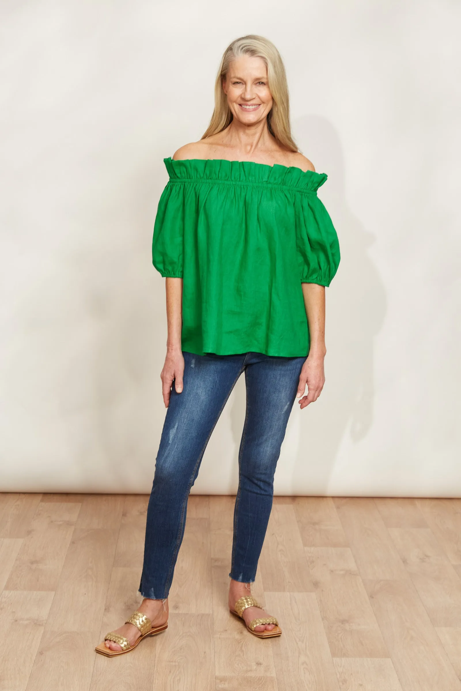 Halcyon Ruched Top - Emerald