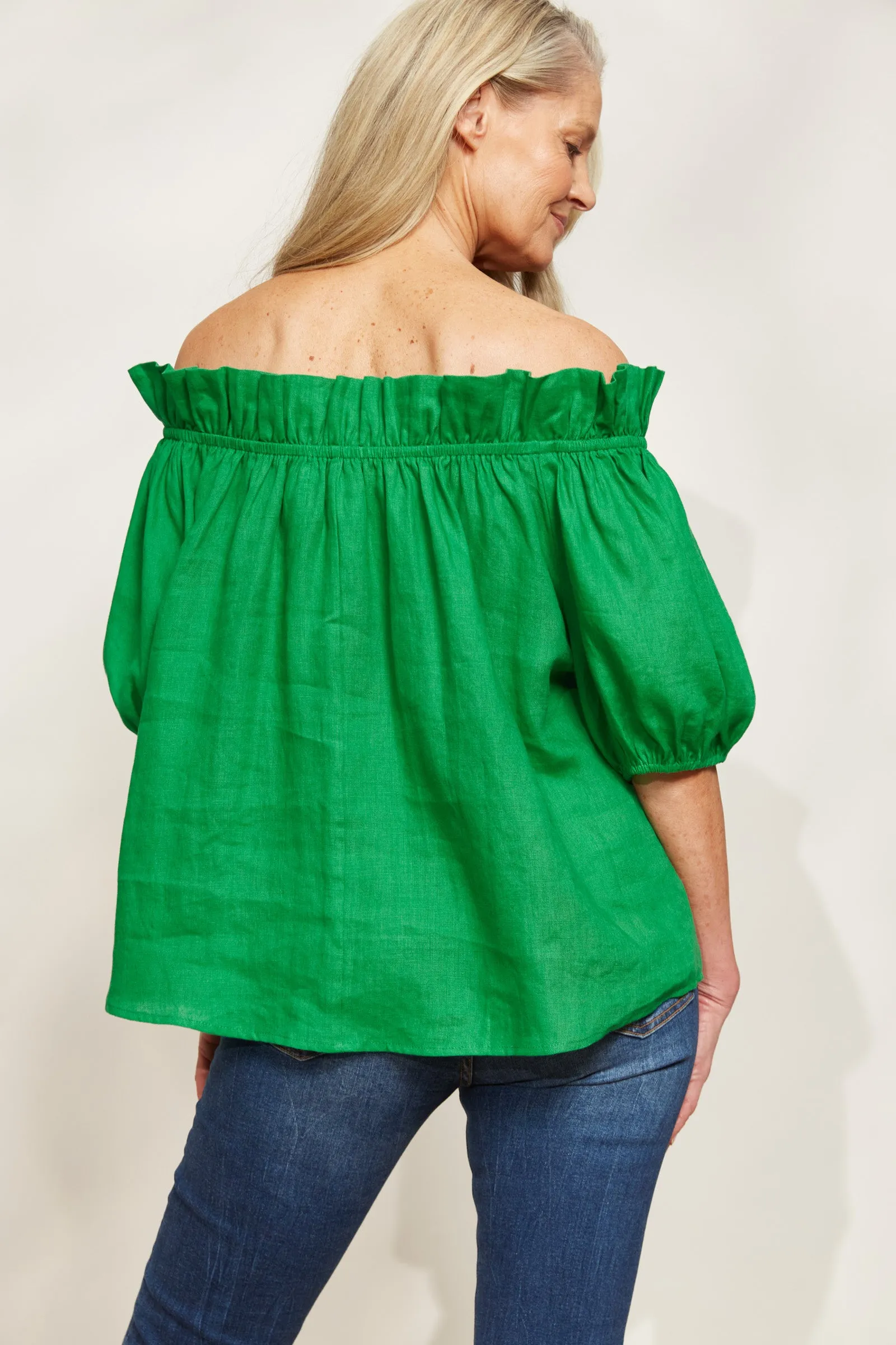 Halcyon Ruched Top - Emerald