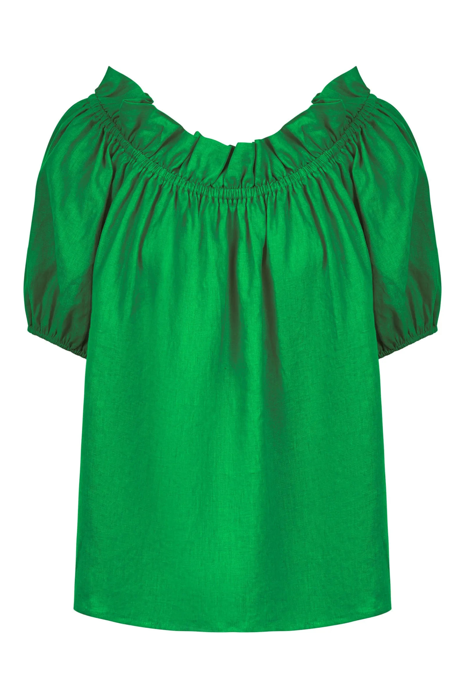 Halcyon Ruched Top - Emerald