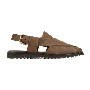 Kantana - Men's Dark Brown Kid Suede Sandal