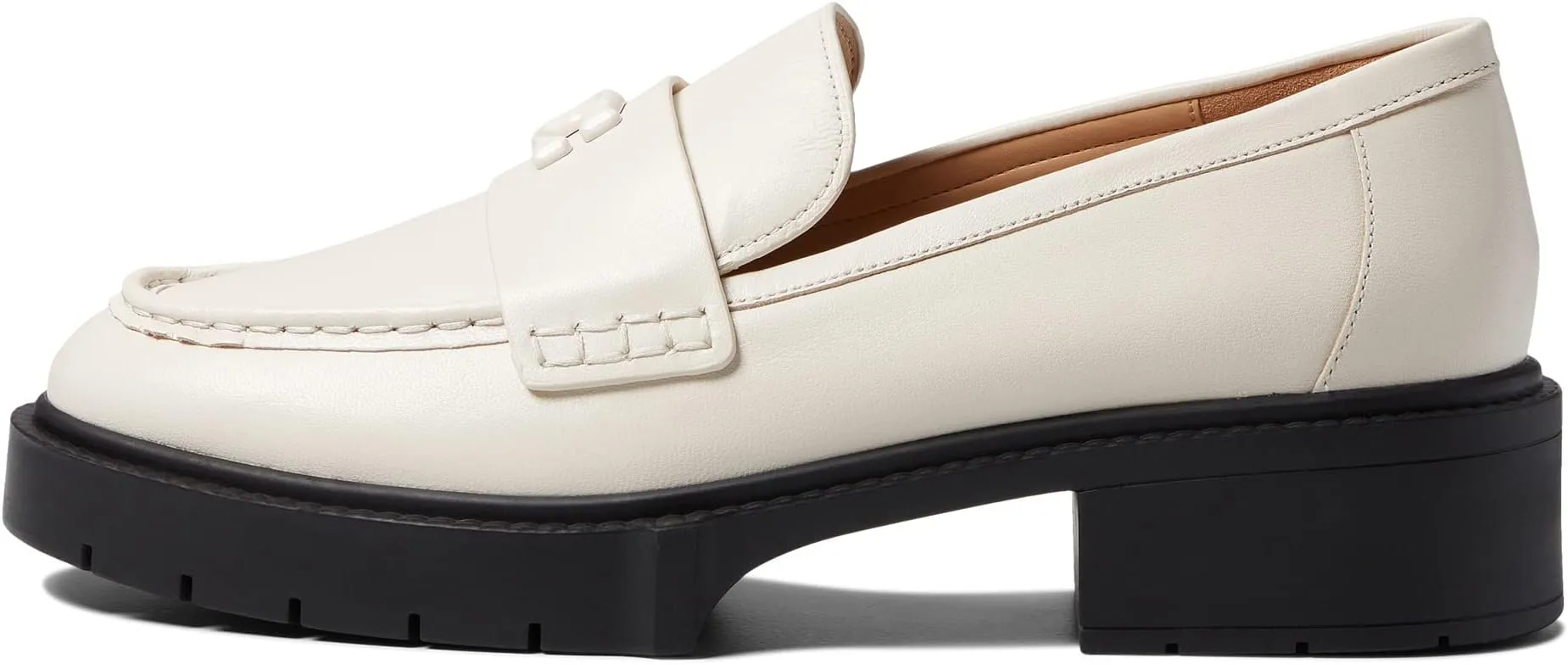 Leah Leather Loafer COACH, Chalk