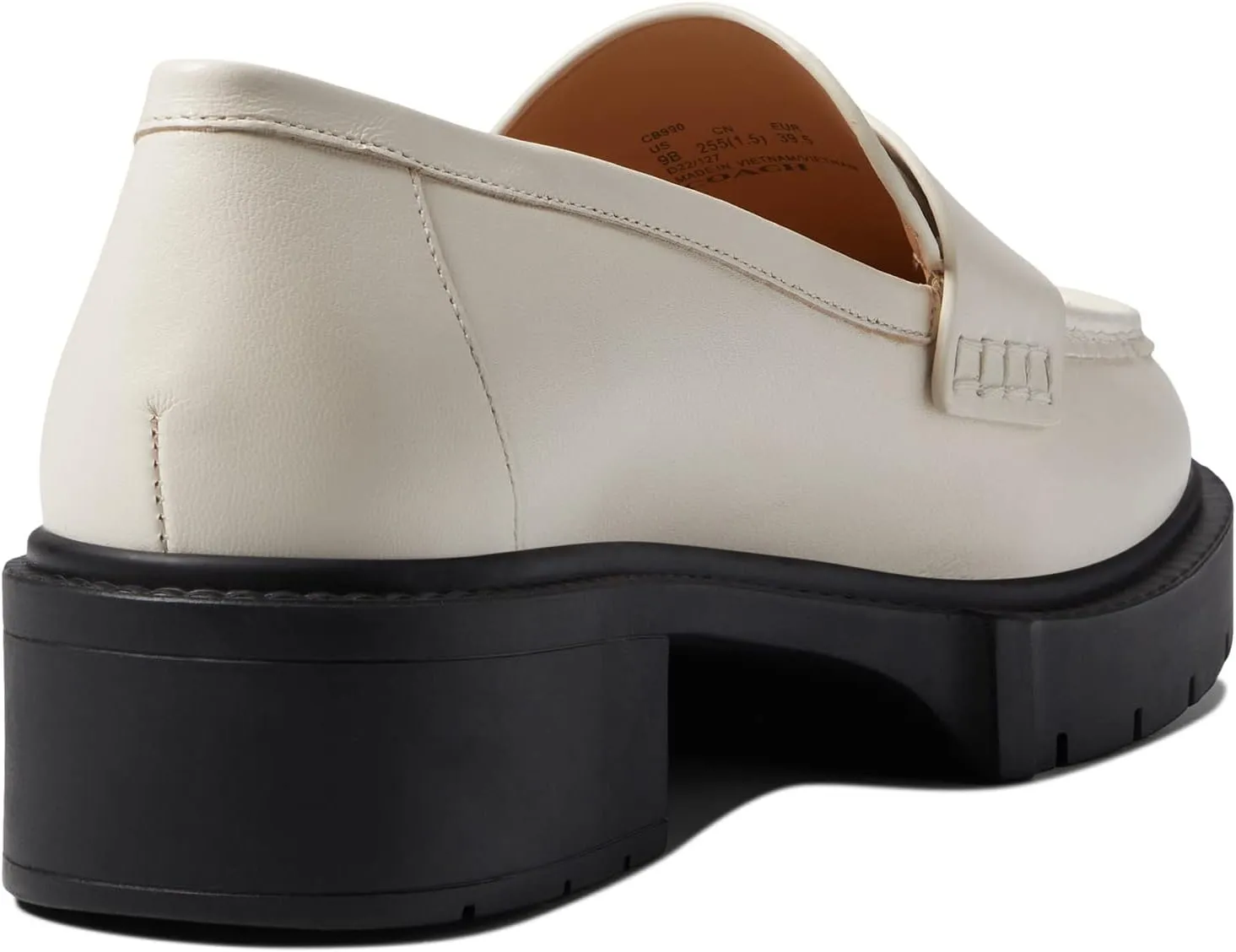 Leah Leather Loafer COACH, Chalk