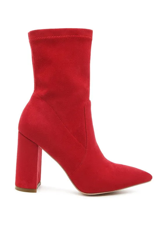 LONDON RAG ZAHARA POINTED BLOCK HEELED BOOT