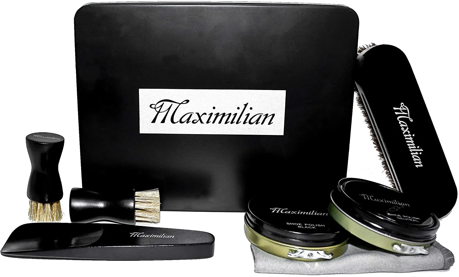 MAXIMILIAN Deluxe Business Leather Shoe Care Kits Shoe Shine Brush Kit for all Leather