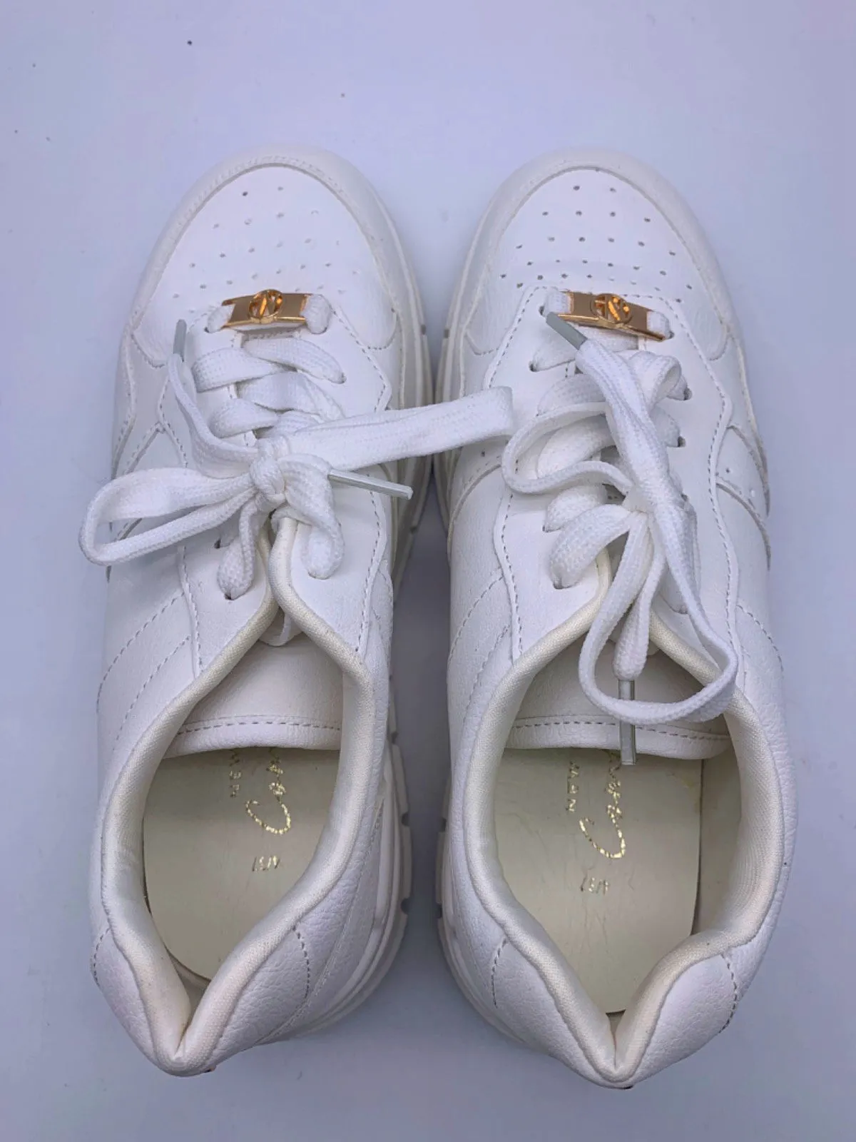 New Look White Leather Sneakers UK 4