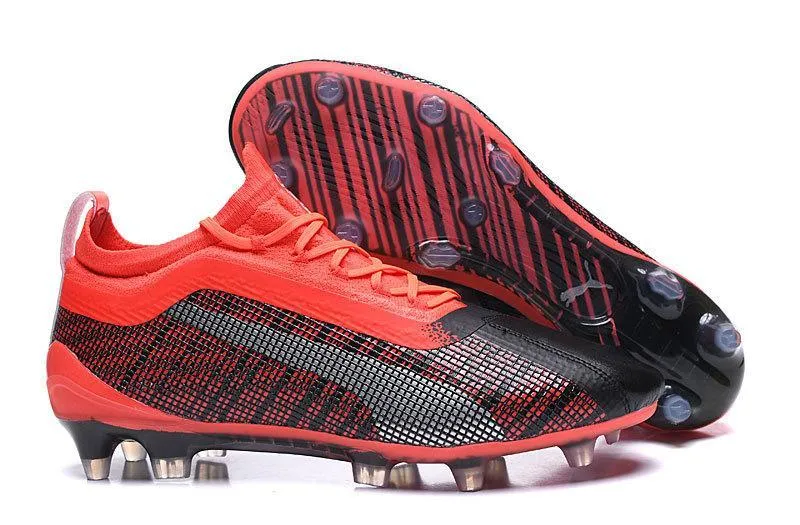 New Puma One 5.1 FG AG Soccers Cleats Shoes Red Black