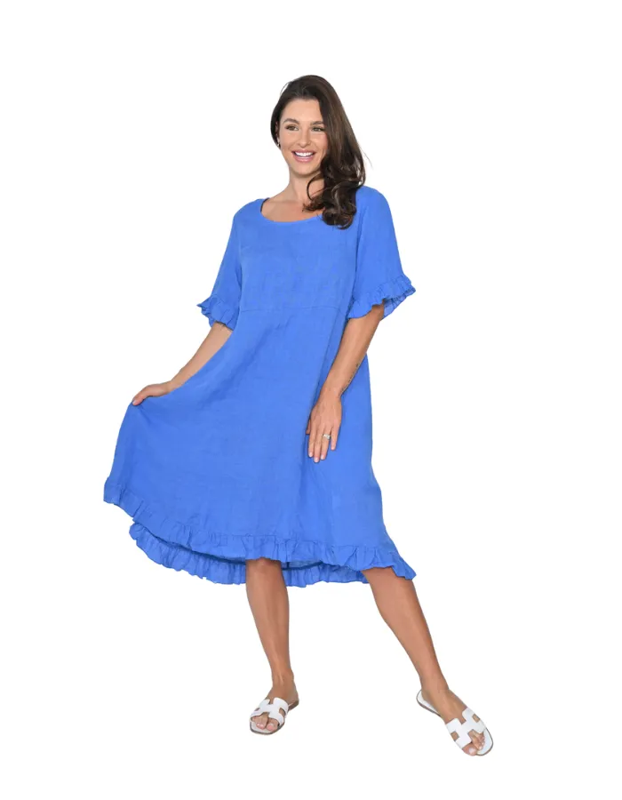 Orlanda Linen Dress Blue