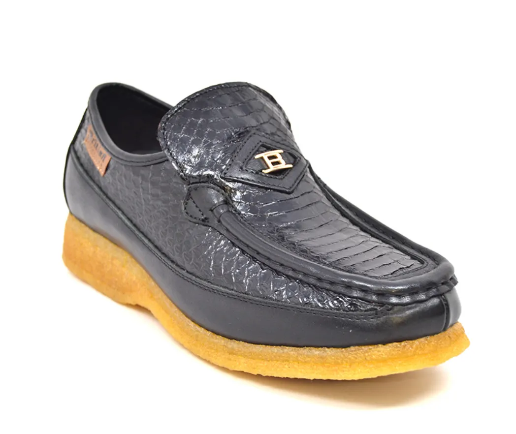 Power 2 Black Snake Skin & Leather Shoes: Stylish and Comfortable from the British Collection