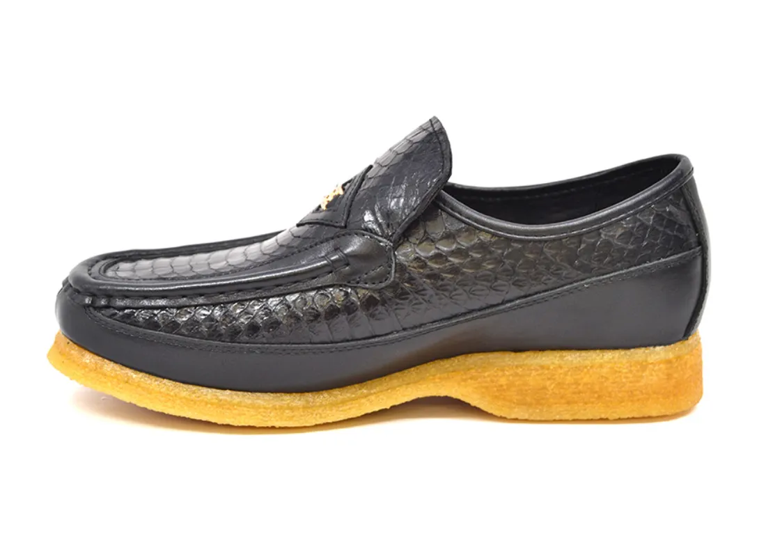 Power 2 Black Snake Skin & Leather Shoes: Stylish and Comfortable from the British Collection