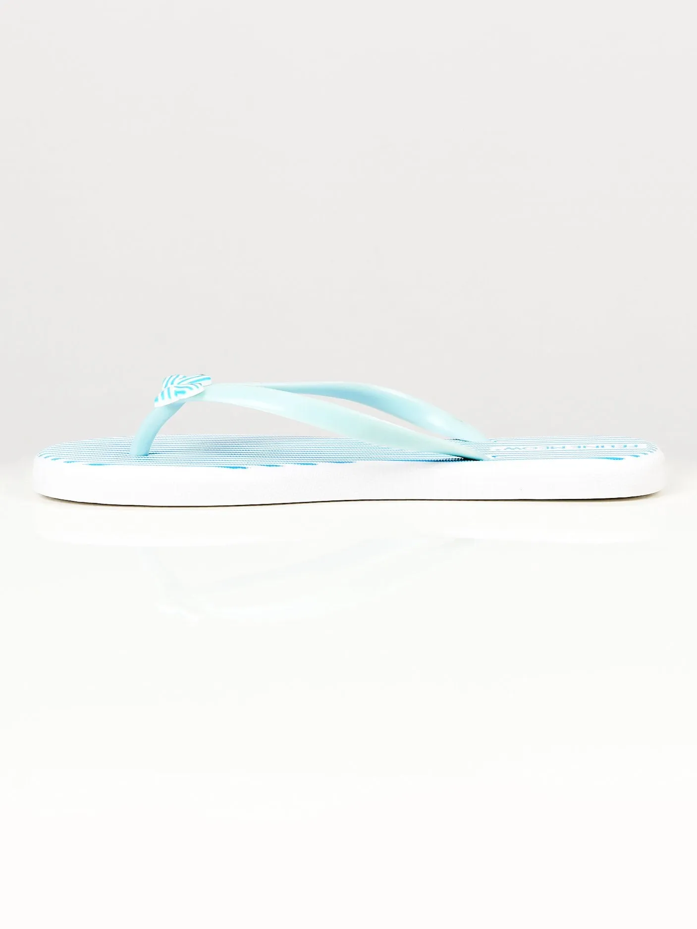 Printed Bow Flip Flops - Blue