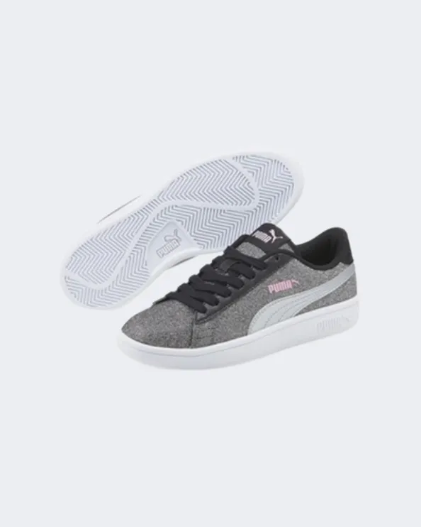 Puma Smash V2 Glitz Glam Jr Gs-Girls Lifestyle Shoes Black/Grey