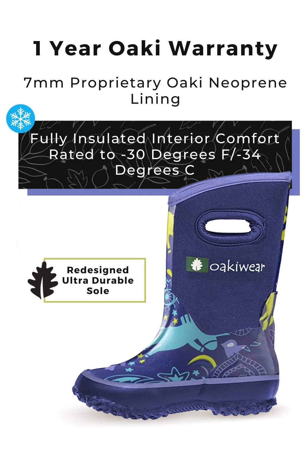 Purple Unicorn Neoprene Rain/Snow Boots