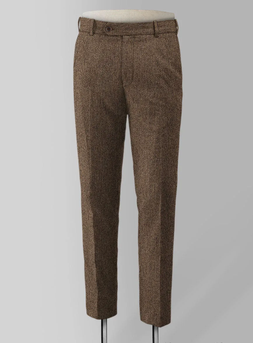 Rust Herringbone Tweed Pants