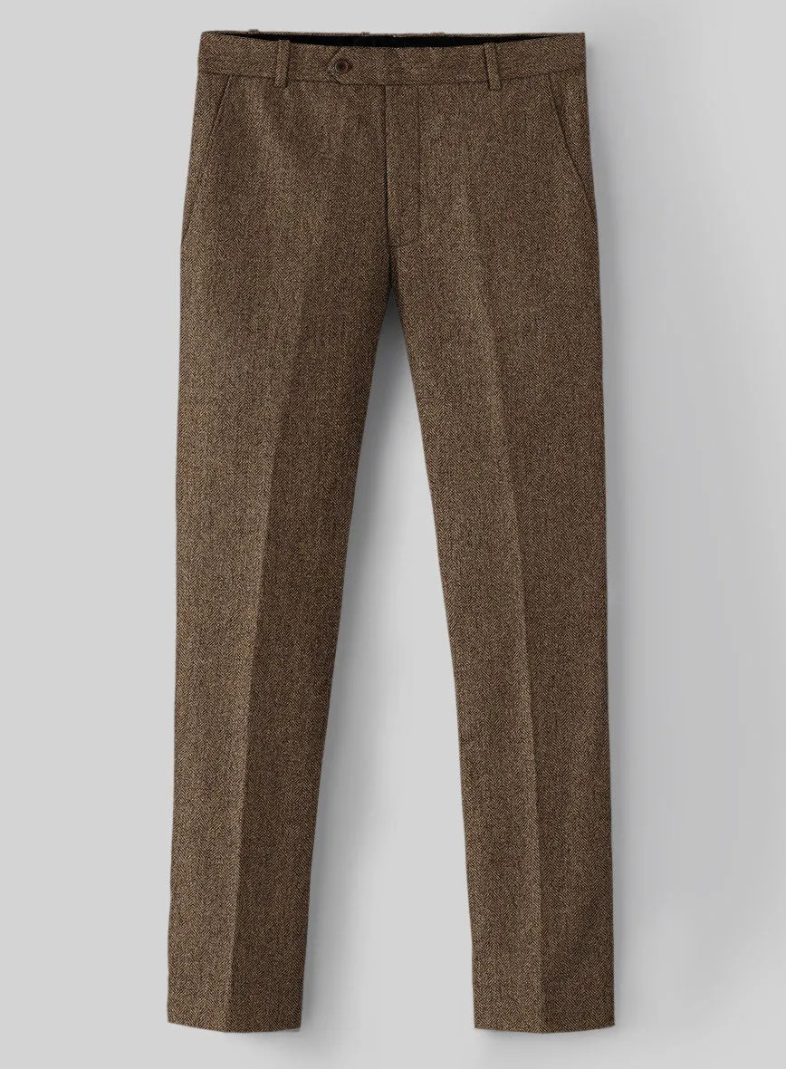 Rust Herringbone Tweed Pants