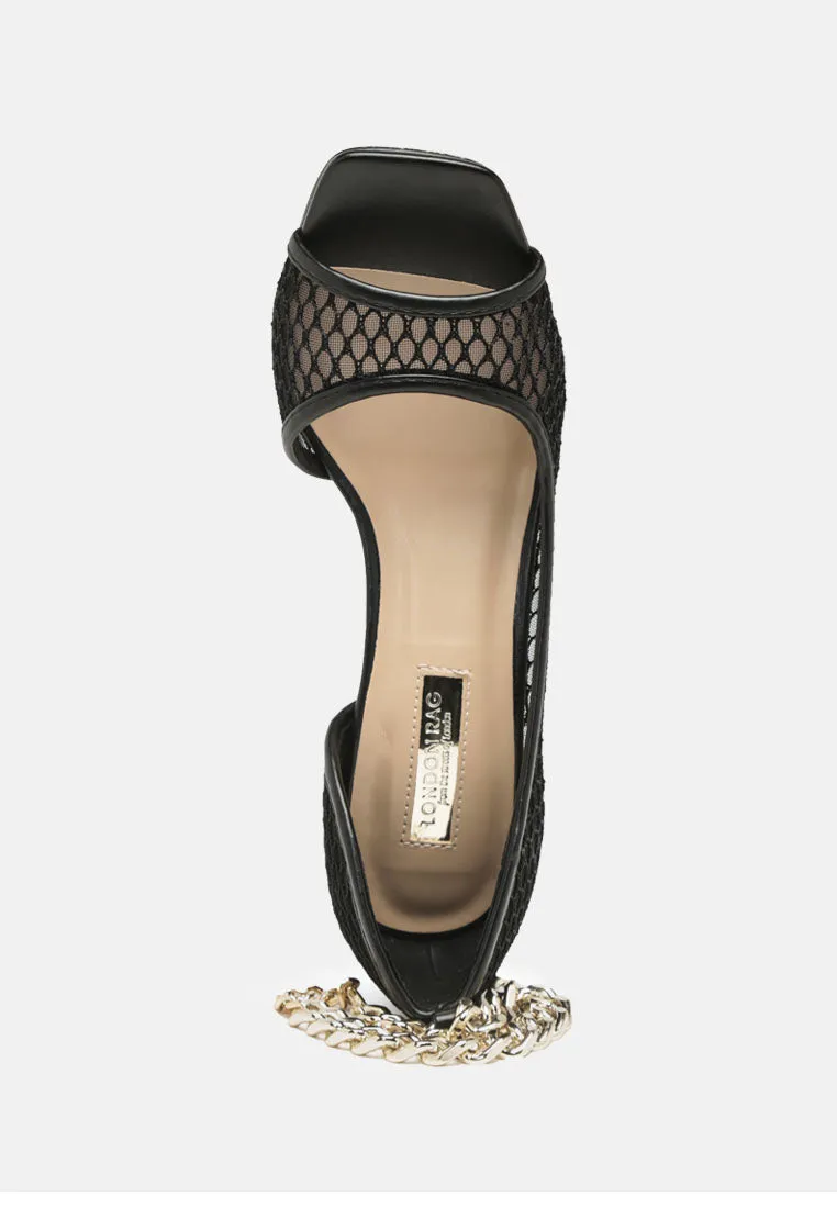 Sugar Stick Jewel Mesh Stiletto Sandals