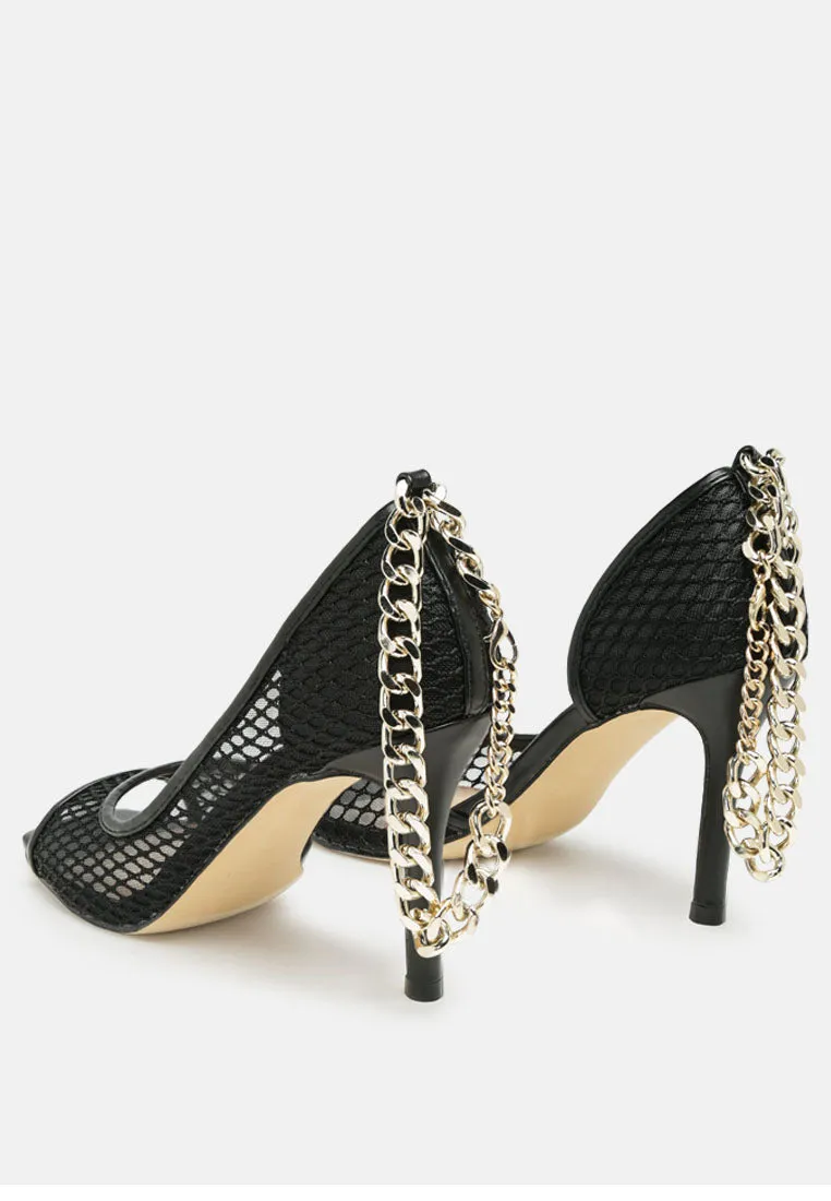 Sugar Stick Jewel Mesh Stiletto Sandals