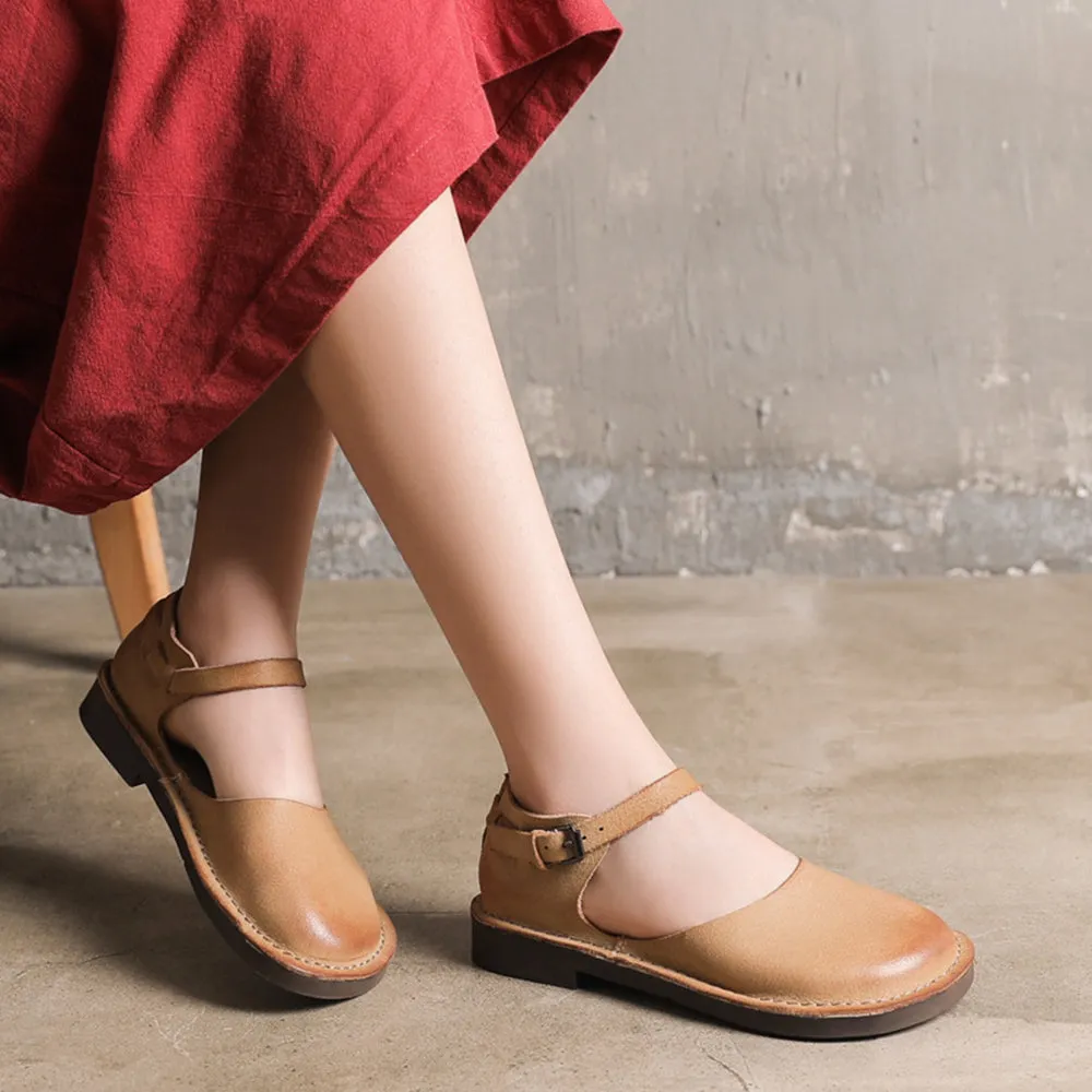 Summer Soft Leather Casual Flat Shoes