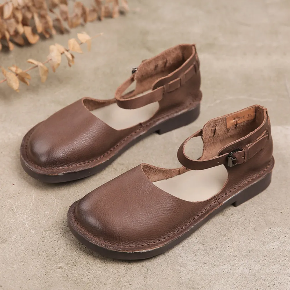 Summer Soft Leather Casual Flat Shoes