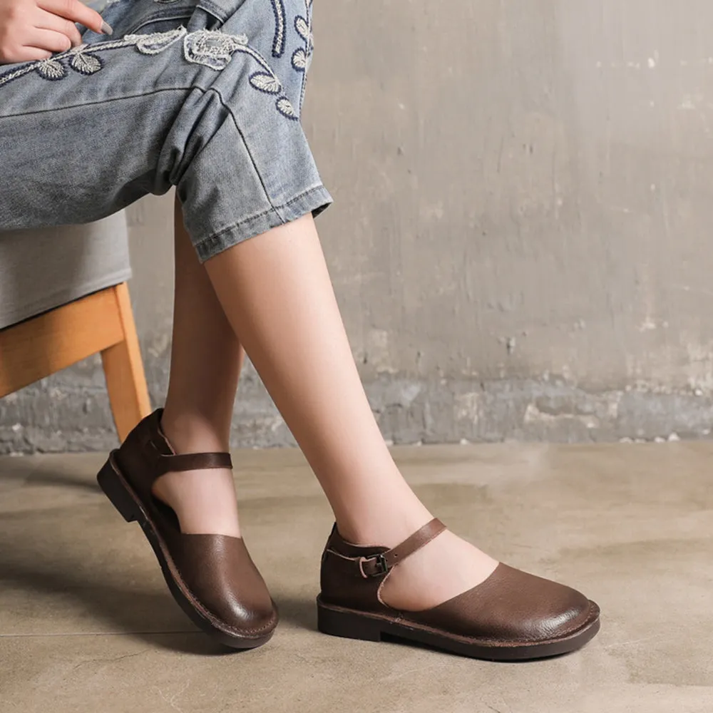 Summer Soft Leather Casual Flat Shoes