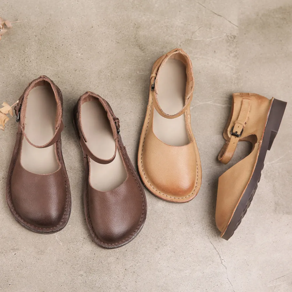 Summer Soft Leather Casual Flat Shoes